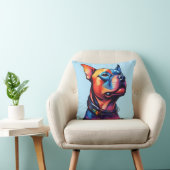 Coussin Taureau coloré Terrier Conception Cyberpunk, (Chaise)