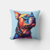 Coussin Taureau coloré Terrier Conception Cyberpunk, (Recto)