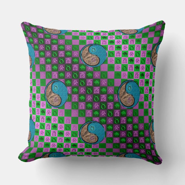 Coussin Taureau & Coq d'Eau (Recto)