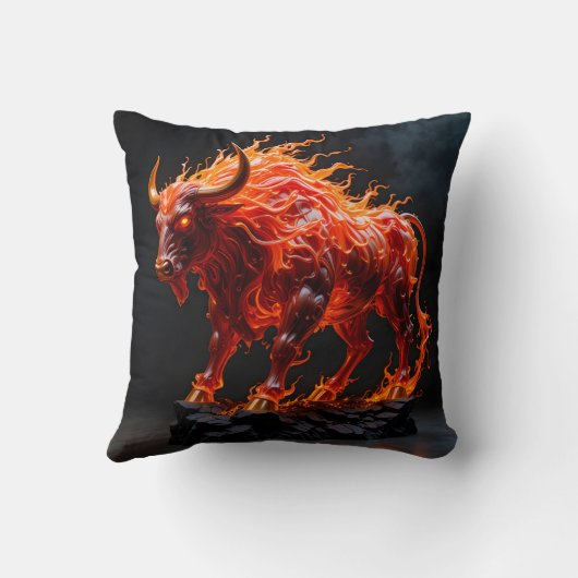 Coussin Taureau de feu mythique (Verso)