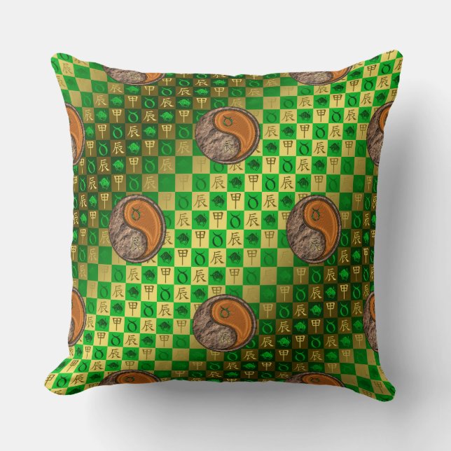 Coussin Taureau & Dragon de Bois (Recto)