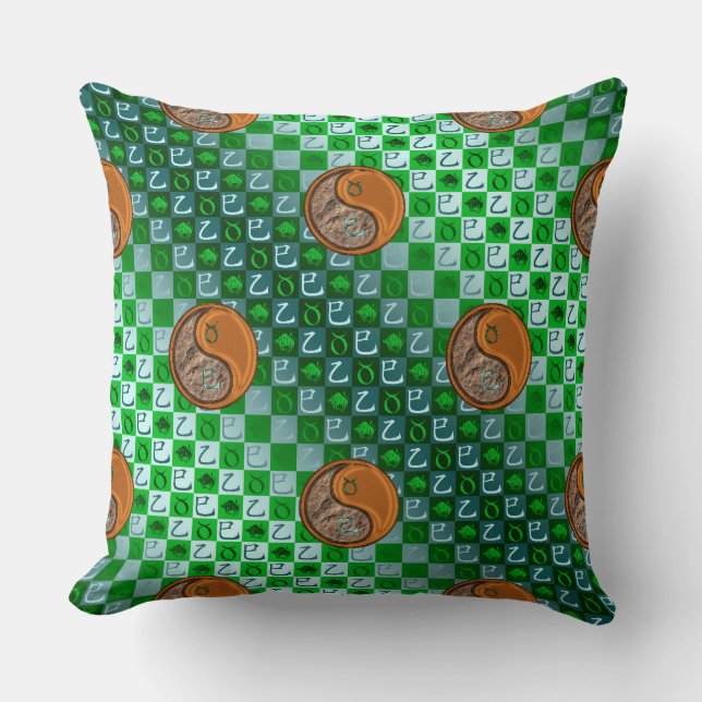 Coussin Taureau & Serpent de Bois (Recto)