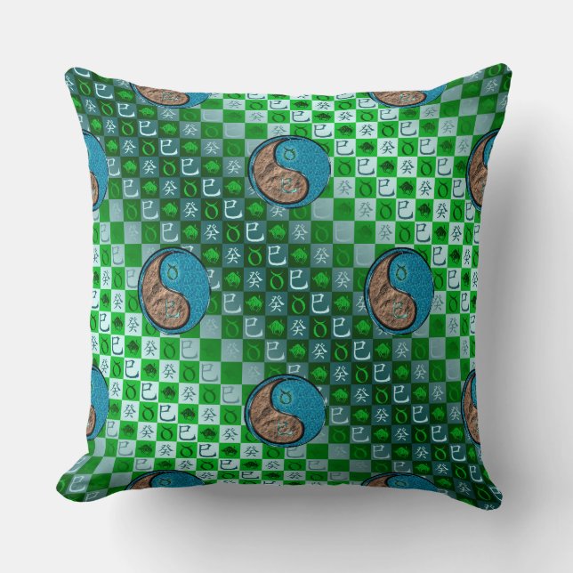 Coussin Taureau & Serpent d'eau (Recto)