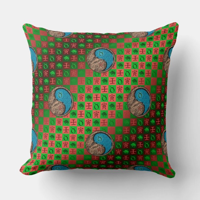 Coussin Taureau & Tigre d'eau (Recto)