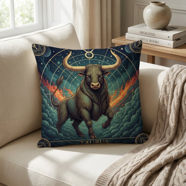 Coussin Taureau Zodiaque Céleste (Créateur téléchargé)