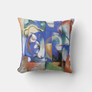 Coussin Taurillon couché de Franz Marc, Cubisme Vintage