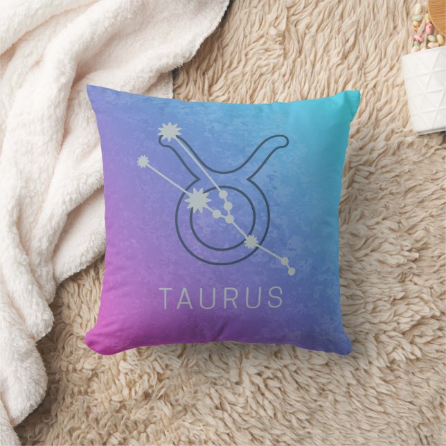 Coussin Taurus Zodiac Star Sign Watercolor Horoscope (Couverture)