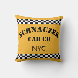 Coussin Taxi-taxi Personnalisable Jaune Vérificateur NYC