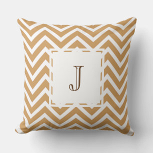 Coussin Tea Brown classique chevron monogramme
