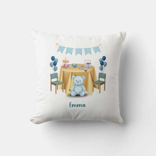 Coussin Tea Party Birthday Throw Pillow Gift (Recto)
