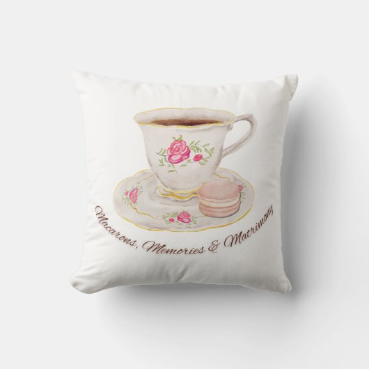 Coussin Tea Party Élégante Fête des mariées Bachelorette (Recto)