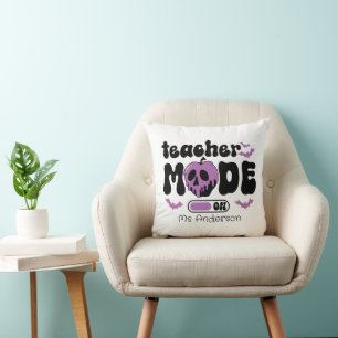 Coussin Teacher Halloween personnalisé "Mode On" Apple