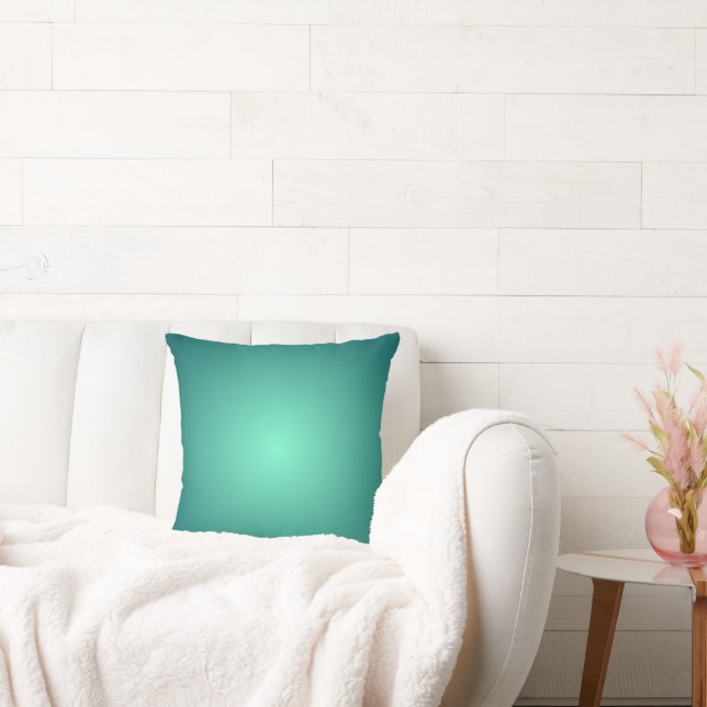 Coussin Teal Bleu Vert Lumière aux Teintes Foncées  (Canapé)