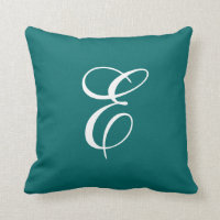 Teal élégant et carreau blanc de monogramme