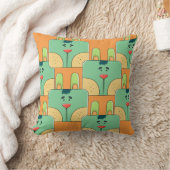 Coussin Team Bunny Face - Vert et Orange (Couverture)