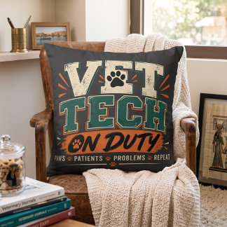 Coussin Technicien Vétérinaire De Service Drôle Technicien