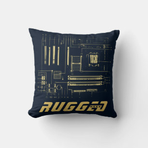 Coussin technologie bleue et or Carte mère Carte de ci