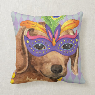 Coussin Teckel de mardi gras
