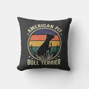 Coussin Teckkel Pit Bull Américain Vintage Sunset Rope