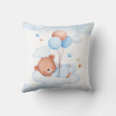 Coussin Teddy Bear Balloon Baby Shower Throw Pillow (Verso)