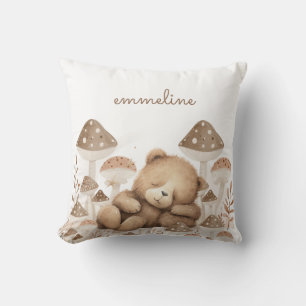 Coussin Teddy Bear Forest Musrooms Nursery