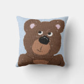 Coussin Teddy Bear Lin bleu (Verso)