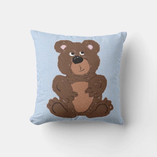 Coussin Teddy Bear Lin bleu (Recto)