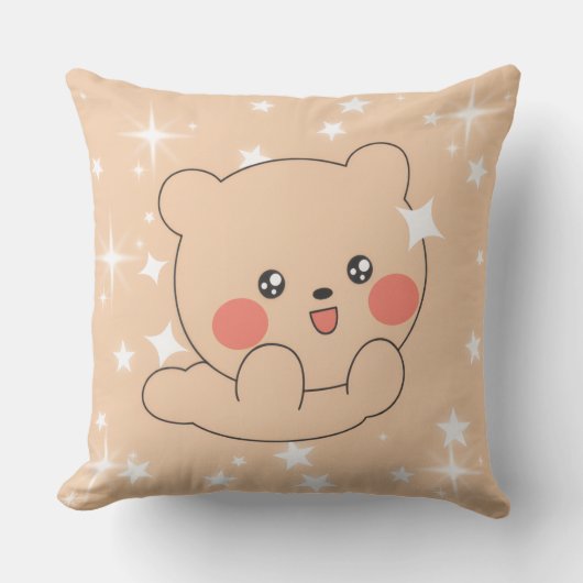 Coussin Teddy Bear Pillow for Kids – Cute Nursery Design (Recto)