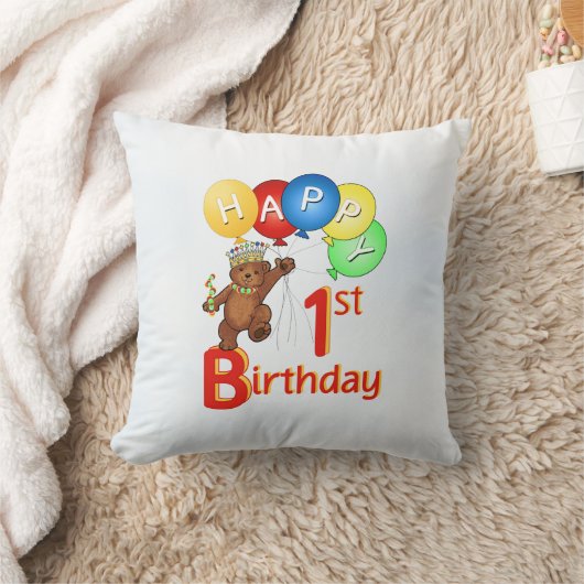 Coussin Teddy Bear Prince 1er anniversaire (Couverture)