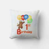 Coussin Teddy Bear Prince 1er anniversaire (Recto)