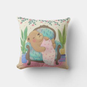 Coussin Teddy Bear sur fauteuil Vintage Illustration