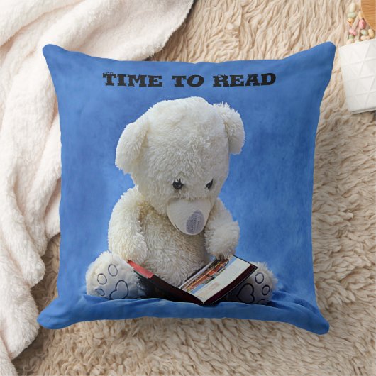 Coussin Teddy Bear Time to Read Blue Stuffed Animal, ZKOA (Couverture)