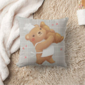 Coussin Teddy le Baker avec Croissant (Couverture)