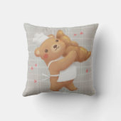 Coussin Teddy le Baker avec Croissant (Verso)