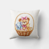 Coussin Teddy & ses amis dans un panier (Verso)