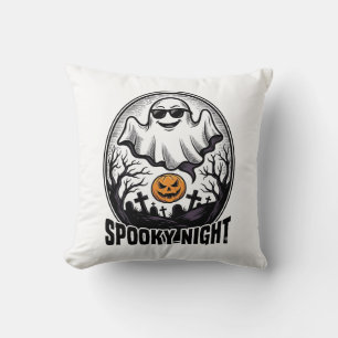 Coussin Tee Art Cool Ghost Halloween Vintage Gravure_1