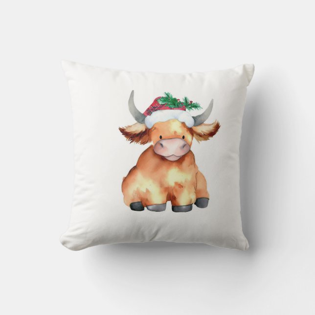 Coussin tee de noël de la vache roumaine (Recto)