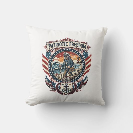 Coussin Tee-shirt graphique vectoriel Patriotic Beachcombe (Recto)