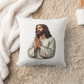 Coussin Tee vintage gravure mains priantes Jésus 2 (Couverture)
