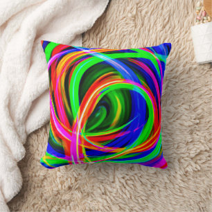 Coussin Teintes Abstraites de néon dynamique