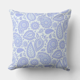 Coussin teintes bleu clair & lavande, blanc pâle