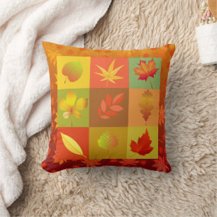 Coussin Teintes de feuilles d'érable en automne