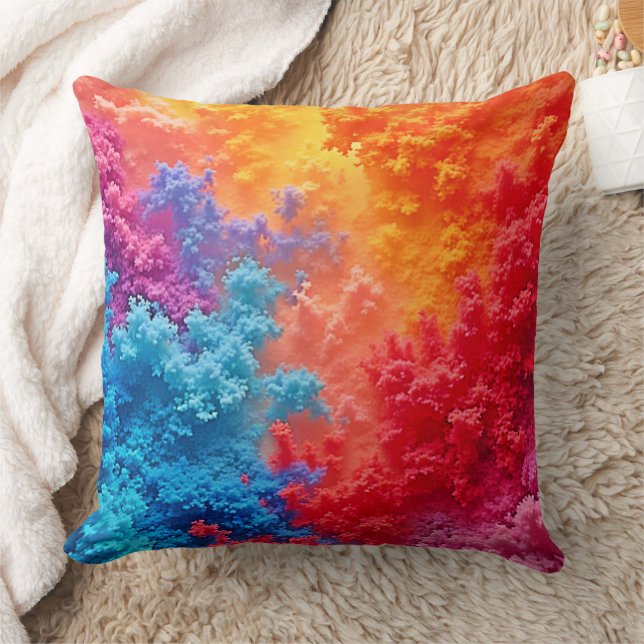 Coussin Teintes de Nuages Abstraits Vibrants (Couverture)