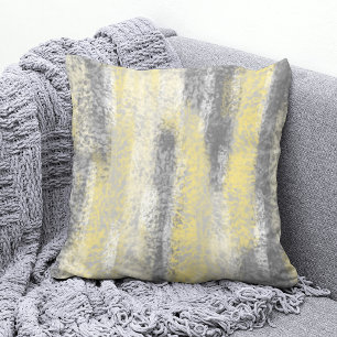 Coussin teintes douces Abstraites gris jaune