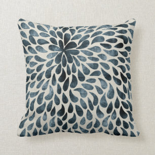 Coussin Teinture à tarte gris bleu fumé