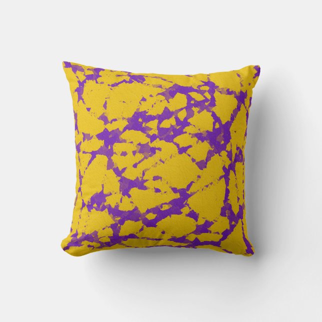 Coussin Teinture à tarte violette et jaune (Recto)