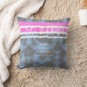 Coussin Teinture rose blanc & bleu Tie Twist Sway in Style