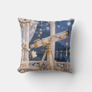 Coussin Télécope Perle Fleur de Balcon au Clair de Lune