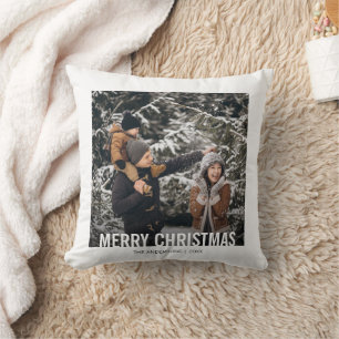 Coussin Téméraire moderne Noël Photo Jeu d'oreiller