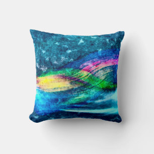 Coussin Tempête arc-en-ciel Abrush Art Jeu d'oreiller
